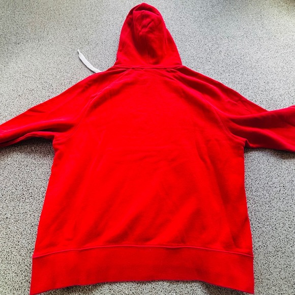 Nike Air Hoodie Mens Small Red Black Spell Out Pullover Sweatshirt Hooded - Picture 9 of 13